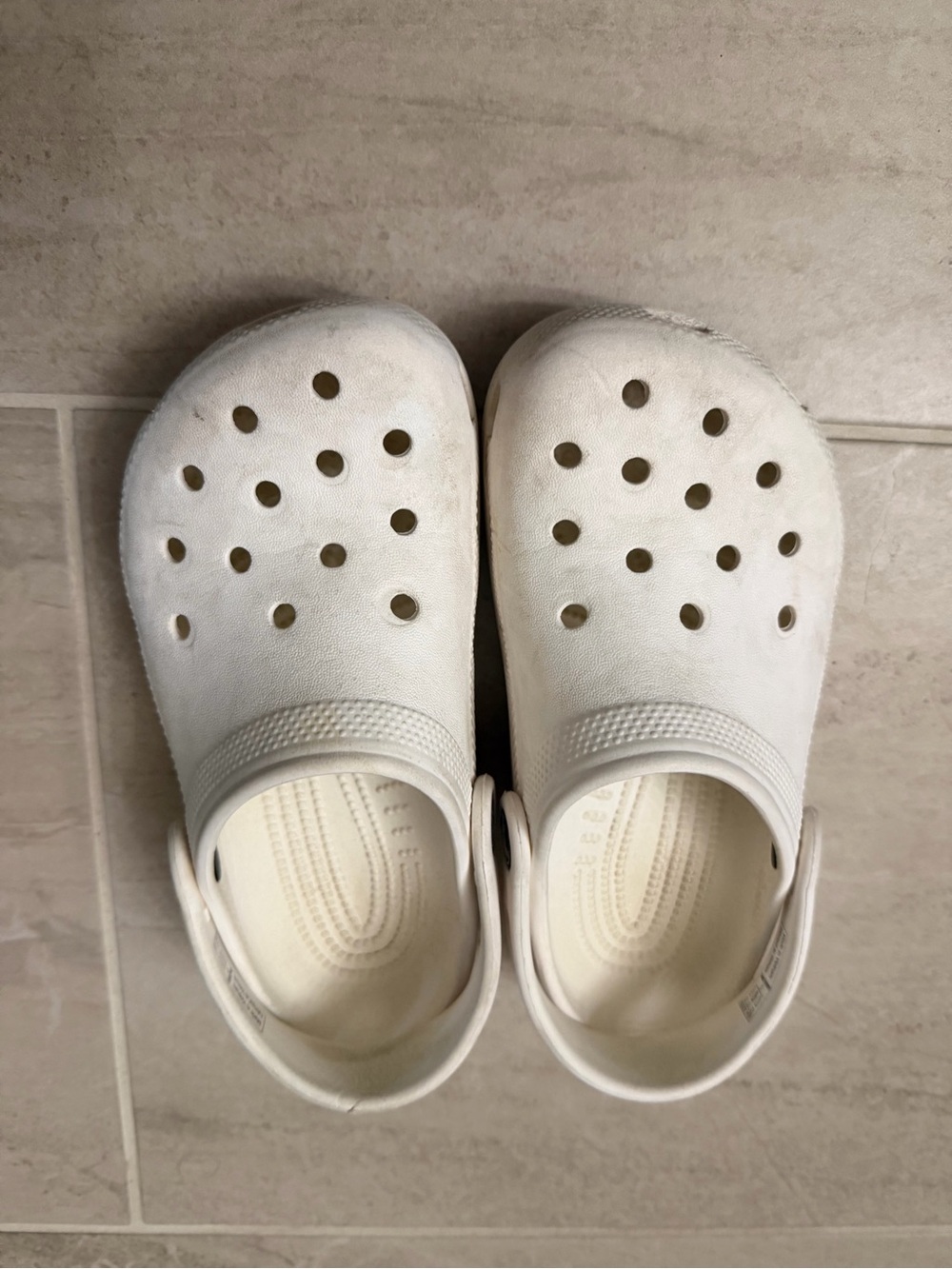 CROCS Kids Classic White Clogs with Vent Holes